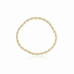 Sterling Silver And Yellow Gold Filled Beaded Bracelet