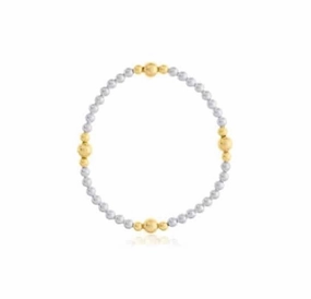 Sterling Silver And Yellow Gold Filled Beaded Bracelet