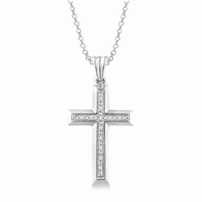Sterling Silver Natural Diamonds Cluster Pendant