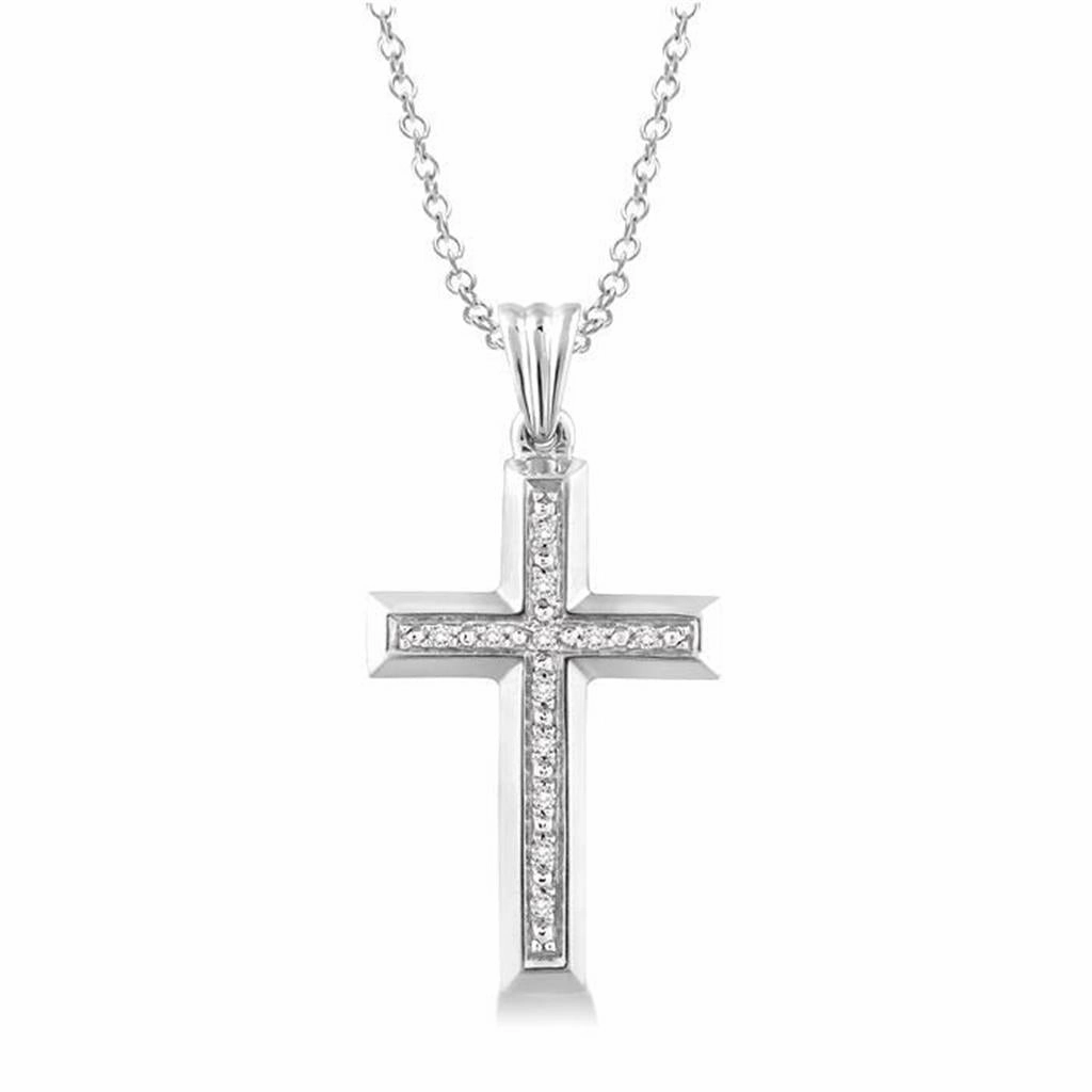 Sterling Silver Natural Diamonds Cluster Pendant