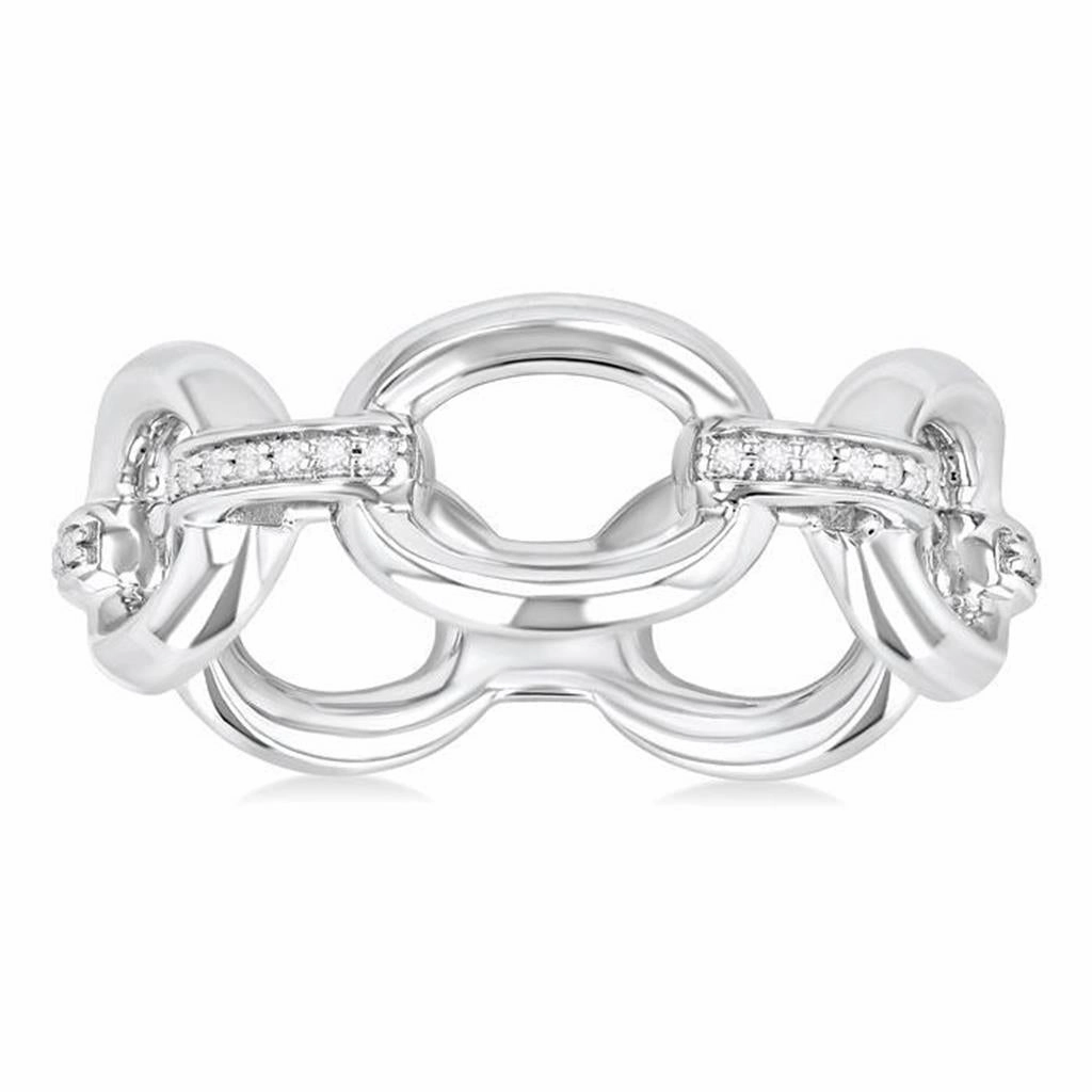Sterling Silver Open Diamond Ring