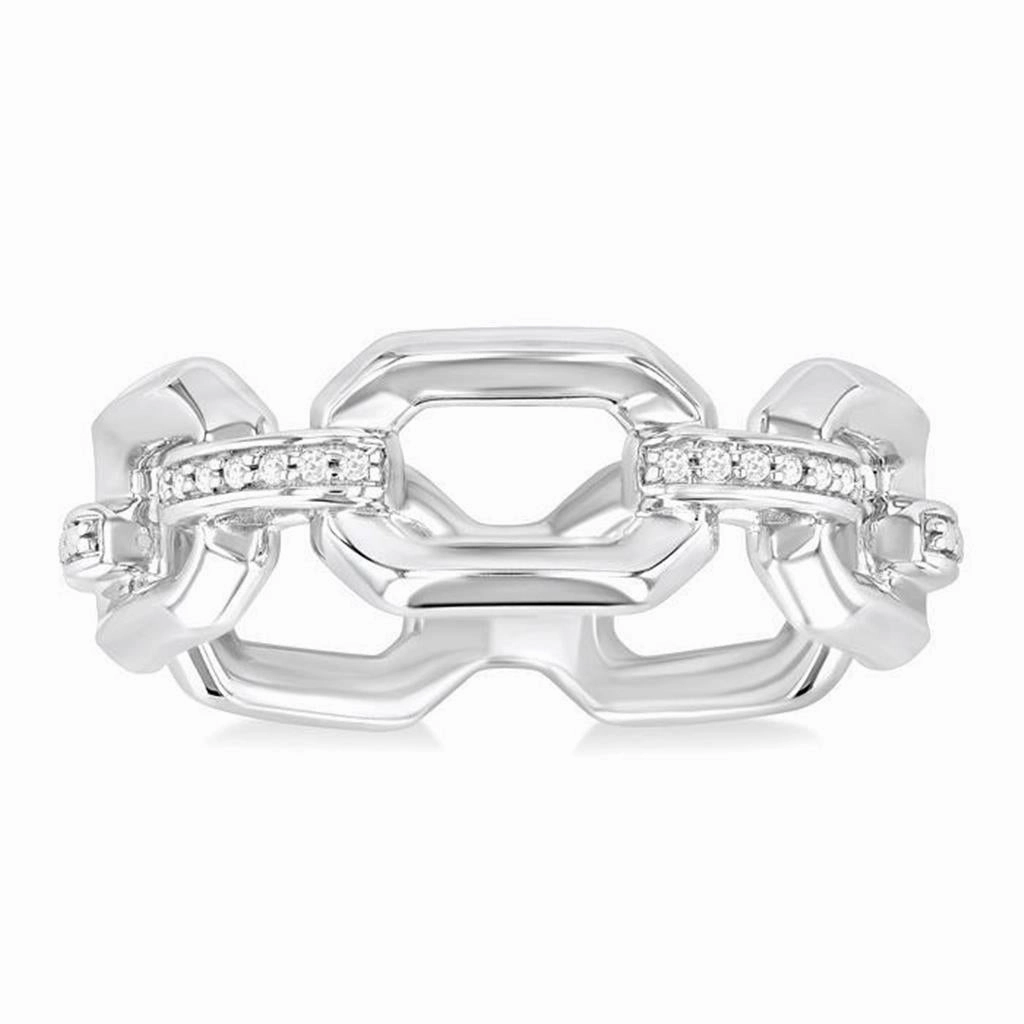Sterling Silver Open Diamond Ring