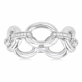 Sterling Silver Open Diamond Ring