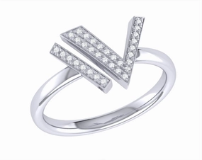Sterling Silver Open Visionary Diamond Ring