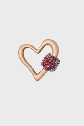 Stoned Freeform Heartlock, Ruby