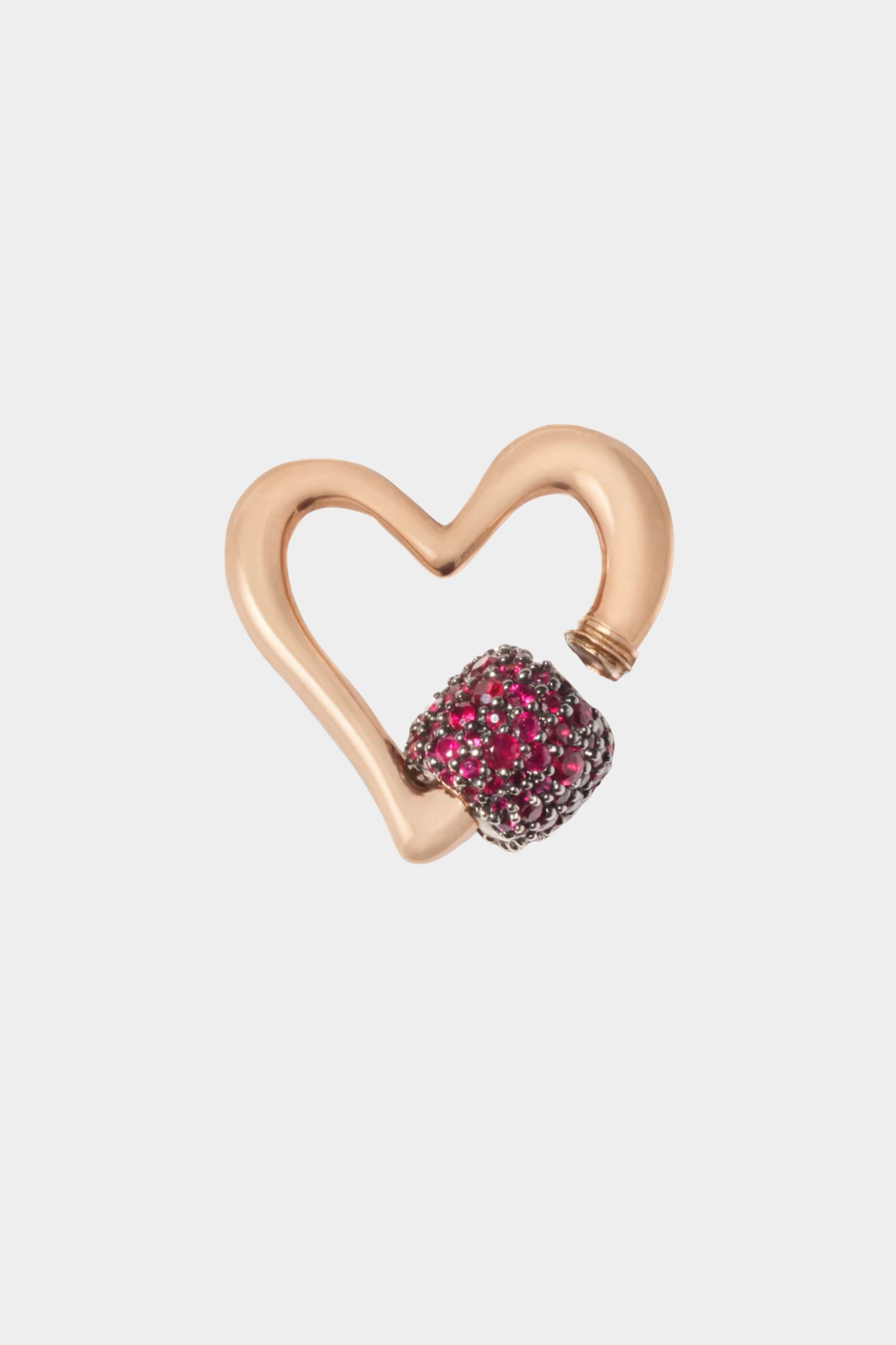 Stoned Freeform Heartlock, Ruby