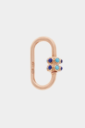 Stoned Medium Lock, Turquoise & Lapis