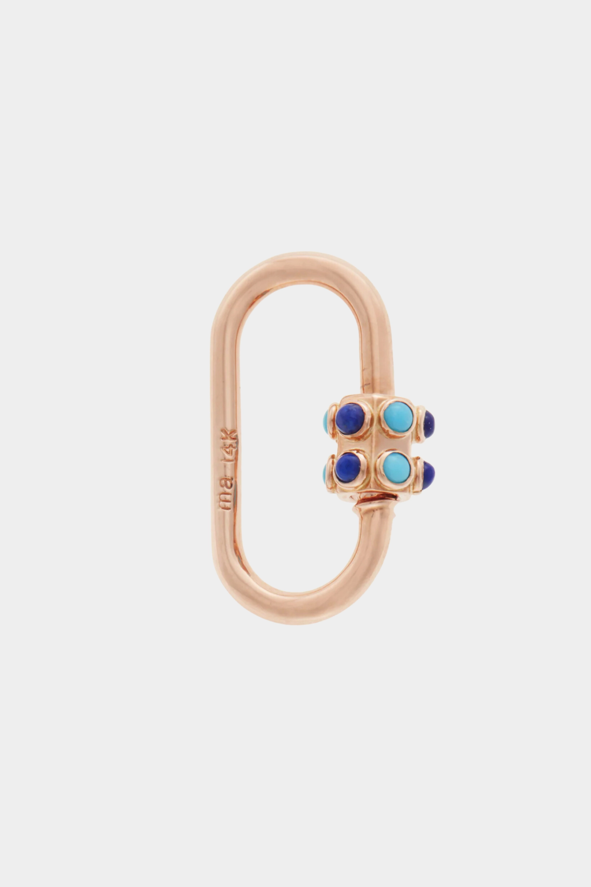 Stoned Medium Lock, Turquoise & Lapis