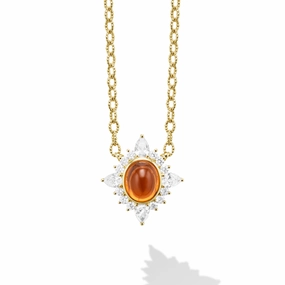 Studio 18K Diamond & Orange Garnet Pendant Necklace
