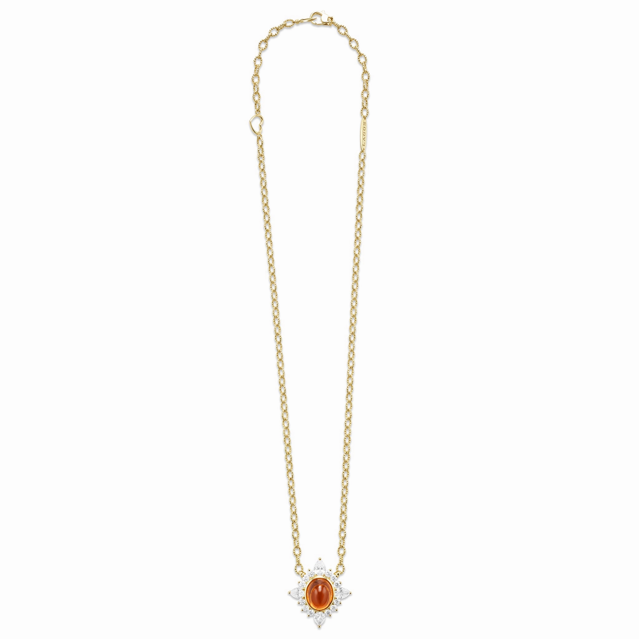 Studio 18K Diamond & Orange Garnet Pendant Necklace