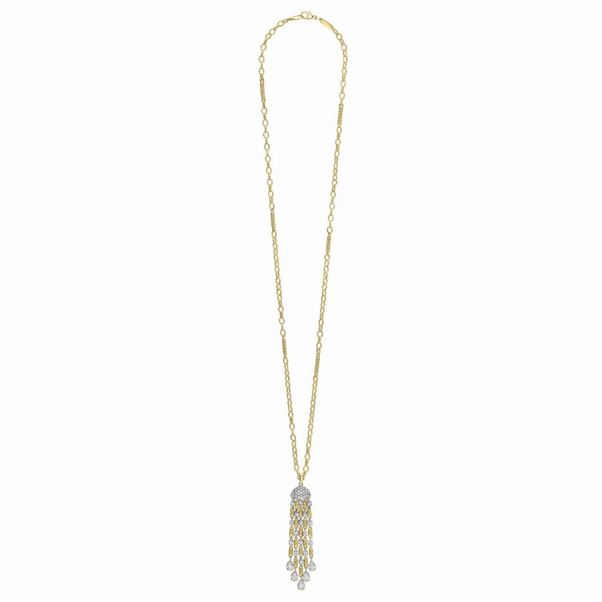 Studio 18K Gold 5-Strand Chandelier Diamond Pendant Necklace