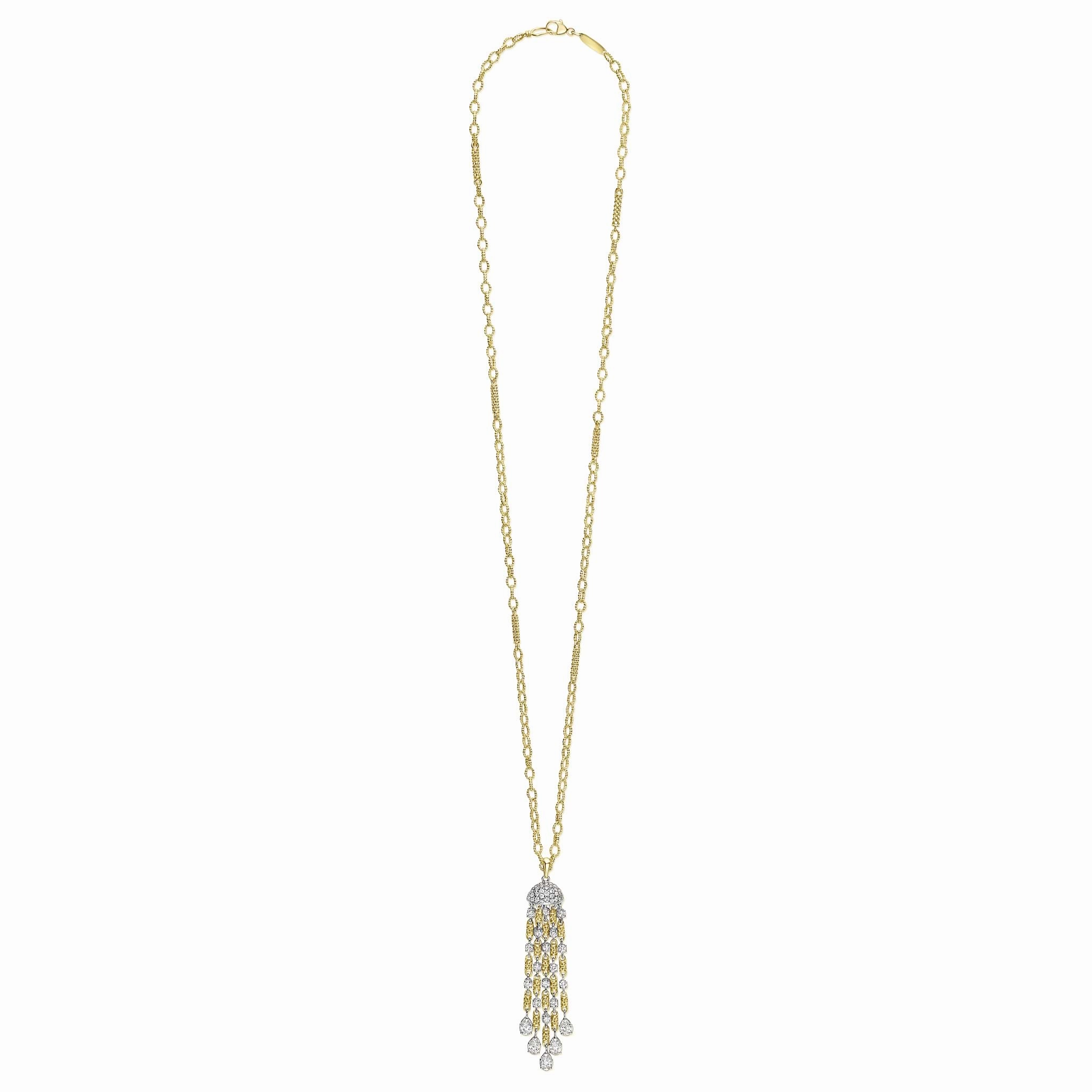 Studio 18K Gold 5-Strand Chandelier Diamond Pendant Necklace