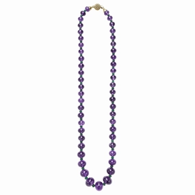 Studio 18K Gold and Amethyst Cabochon Statement Necklace