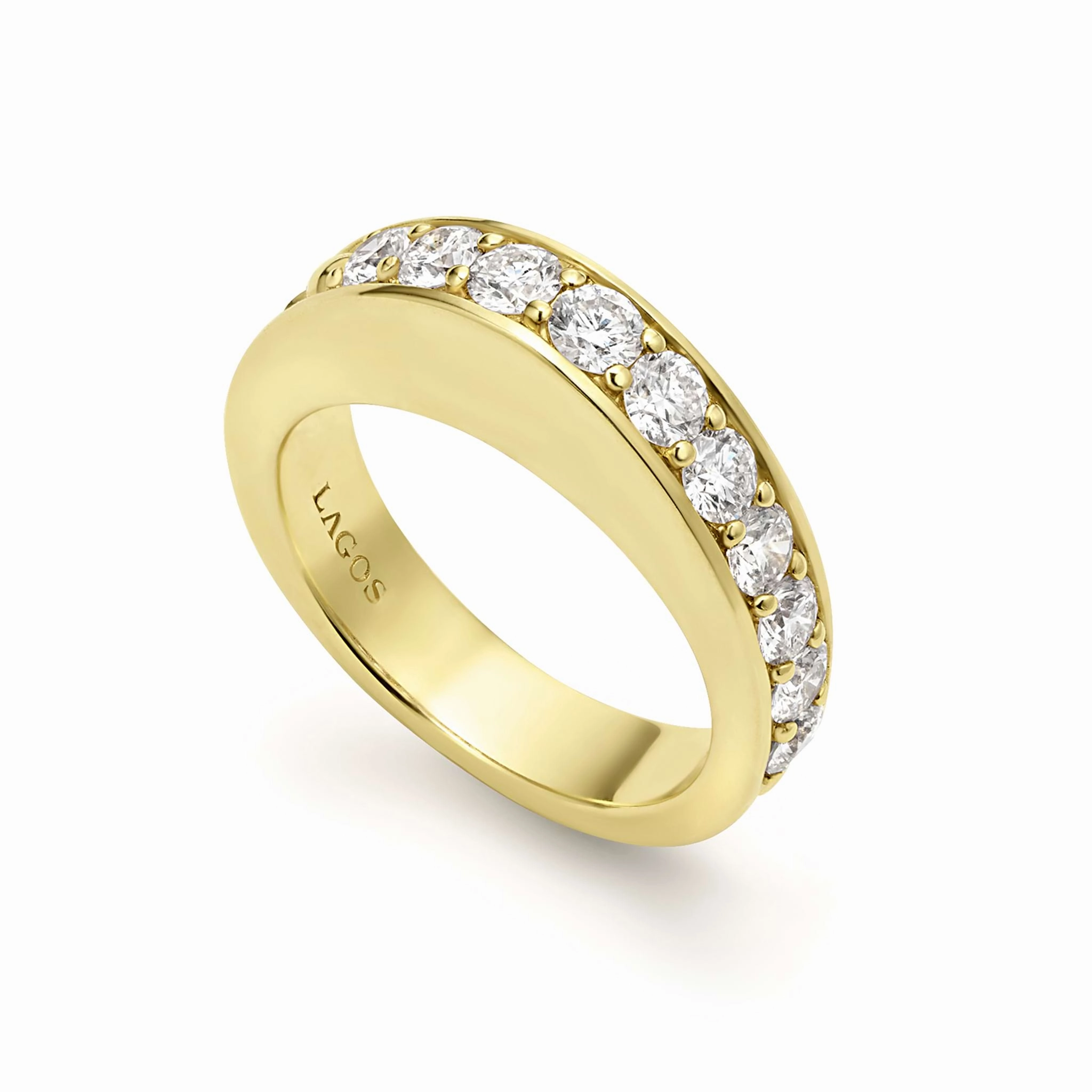 Studio 18K Gold and Diamond Stacking Ring