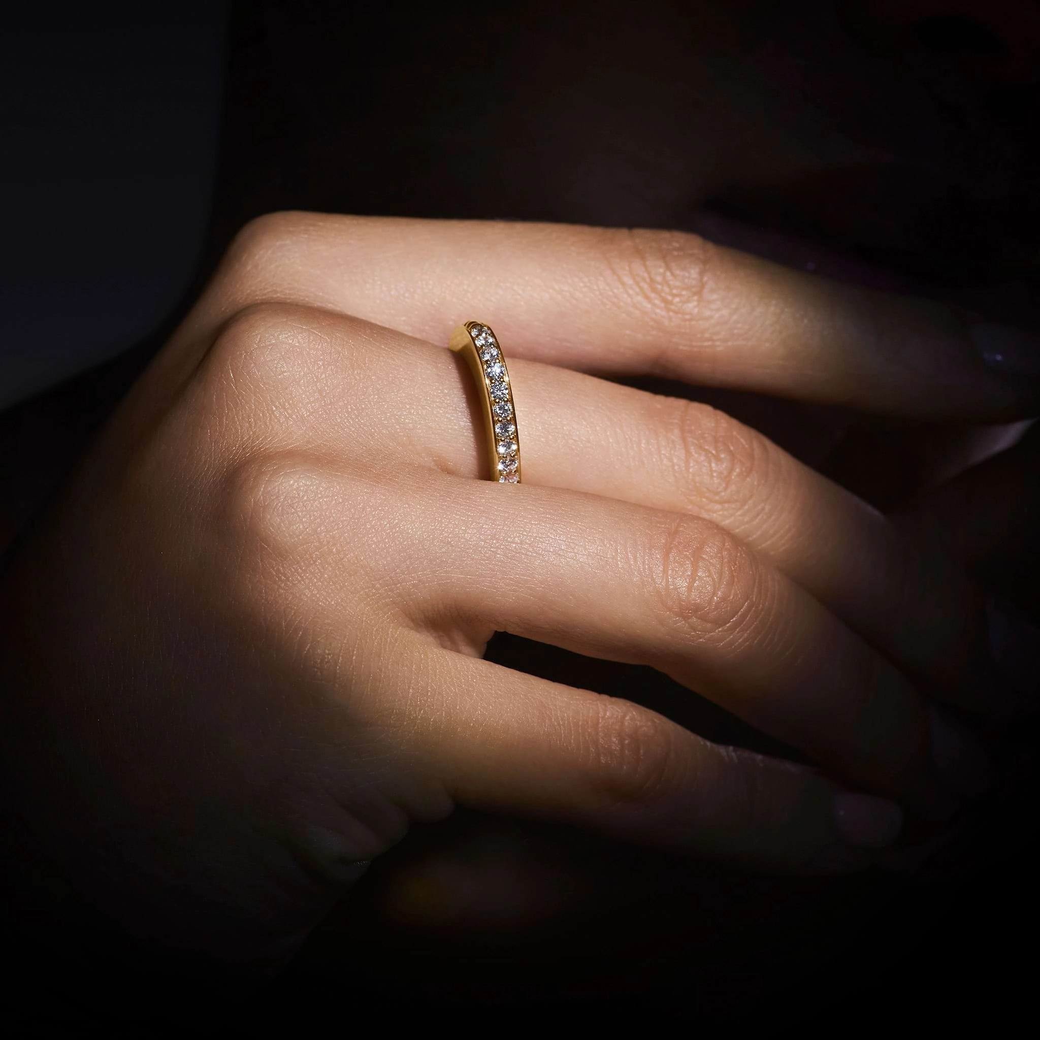Studio 18K Gold and Diamond Stacking Ring
