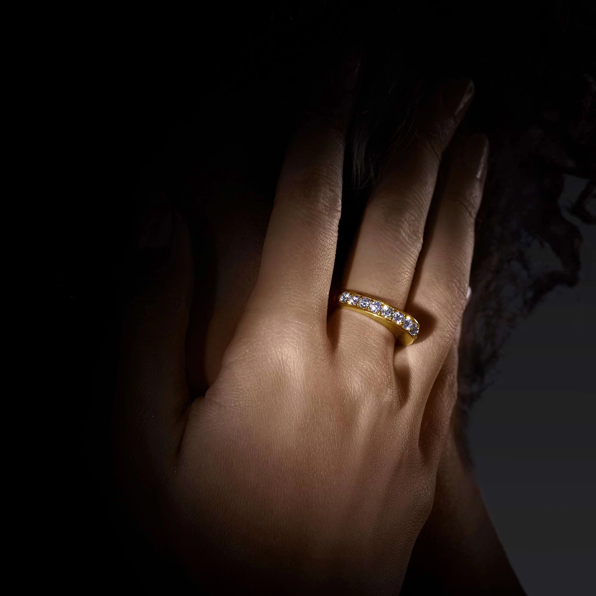 Studio 18K Gold and Diamond Stacking Ring