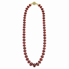 Studio 18K Gold and Garnet Beaded  Necklace