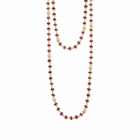 Studio 18K Gold and Ruby Bead Necklace