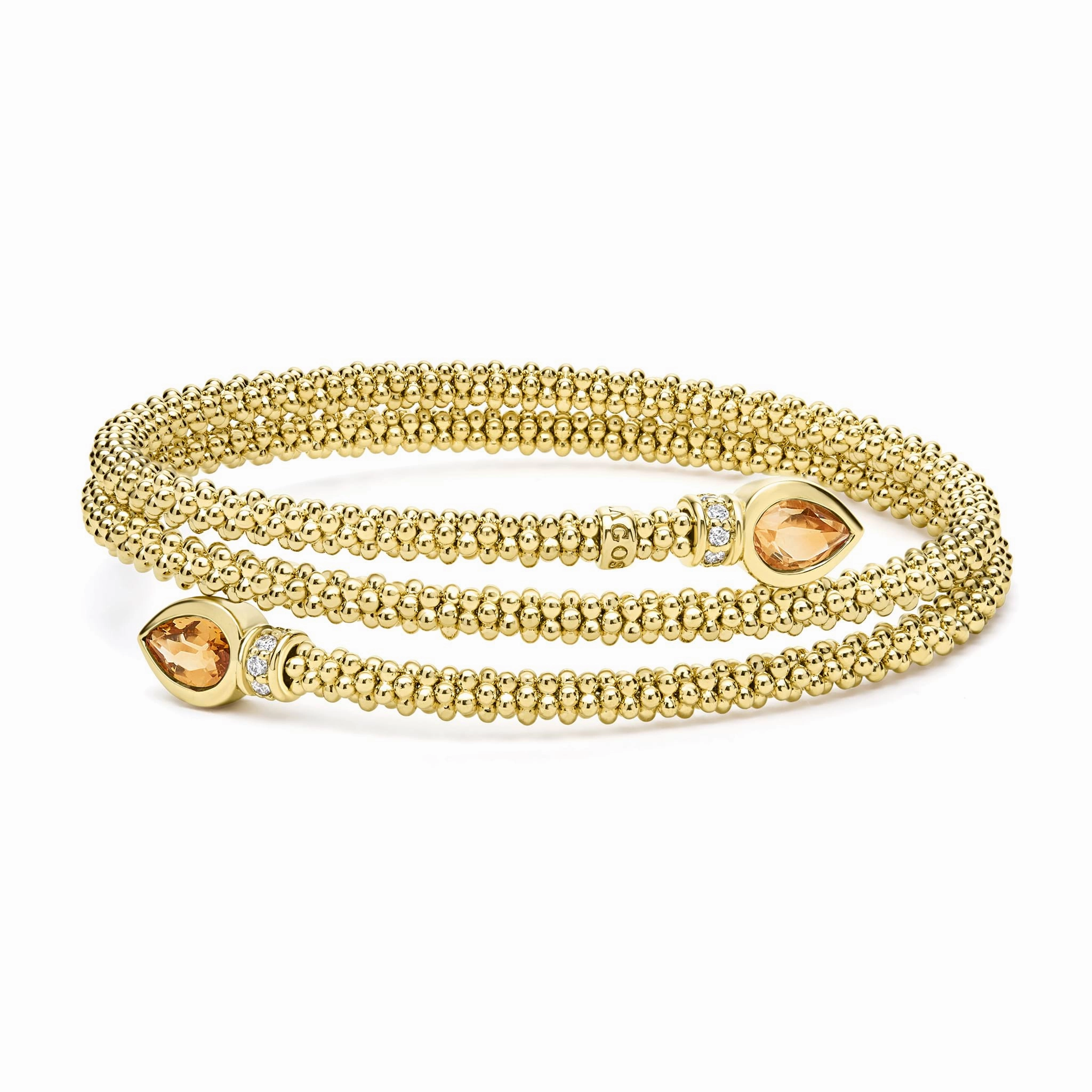 Studio 18K Gold Citrine and Diamond Wrap Bracelet
