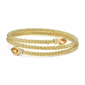 Studio 18K Gold Citrine and Diamond Wrap Bracelet
