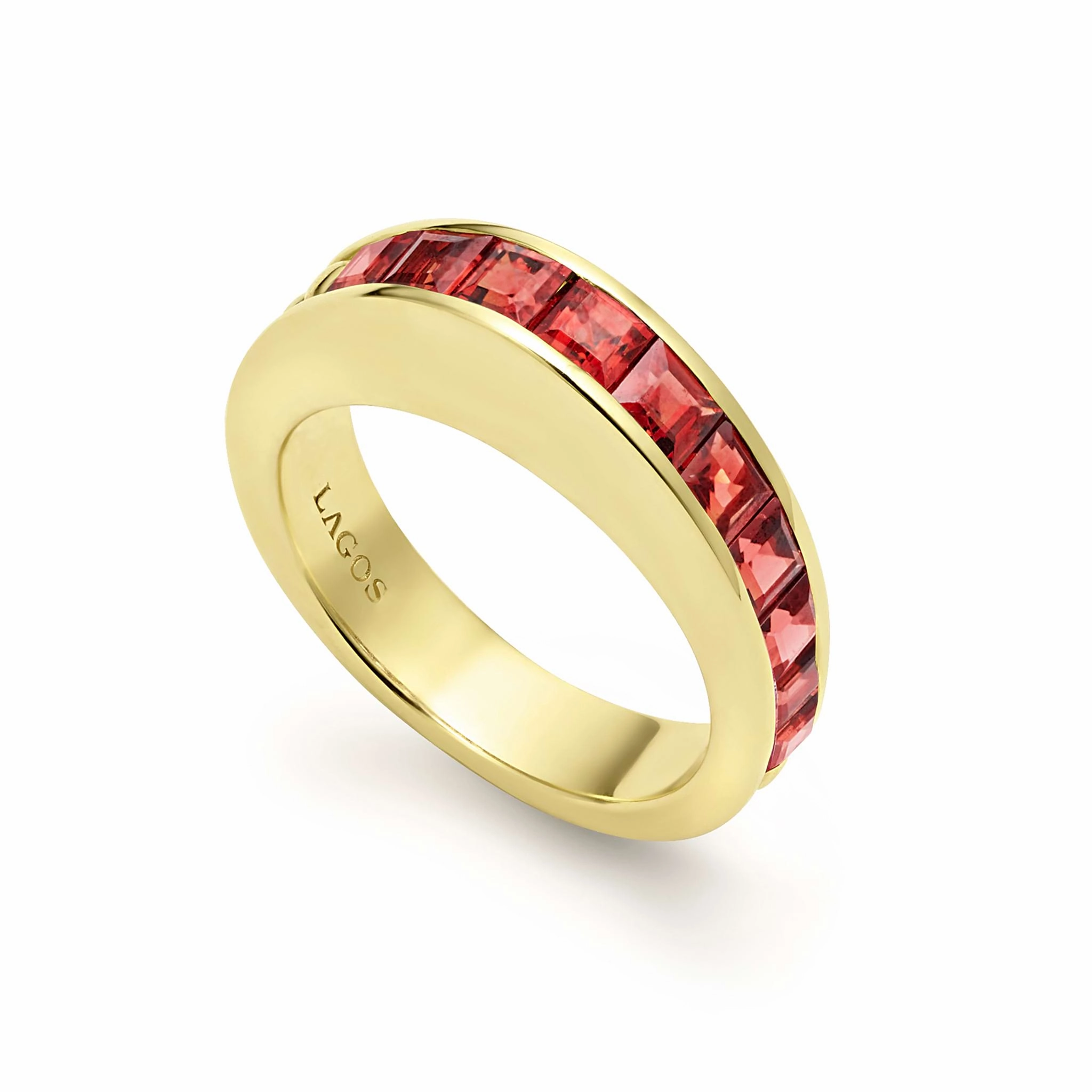 Studio 18K Gold Garnet Stacking Ring