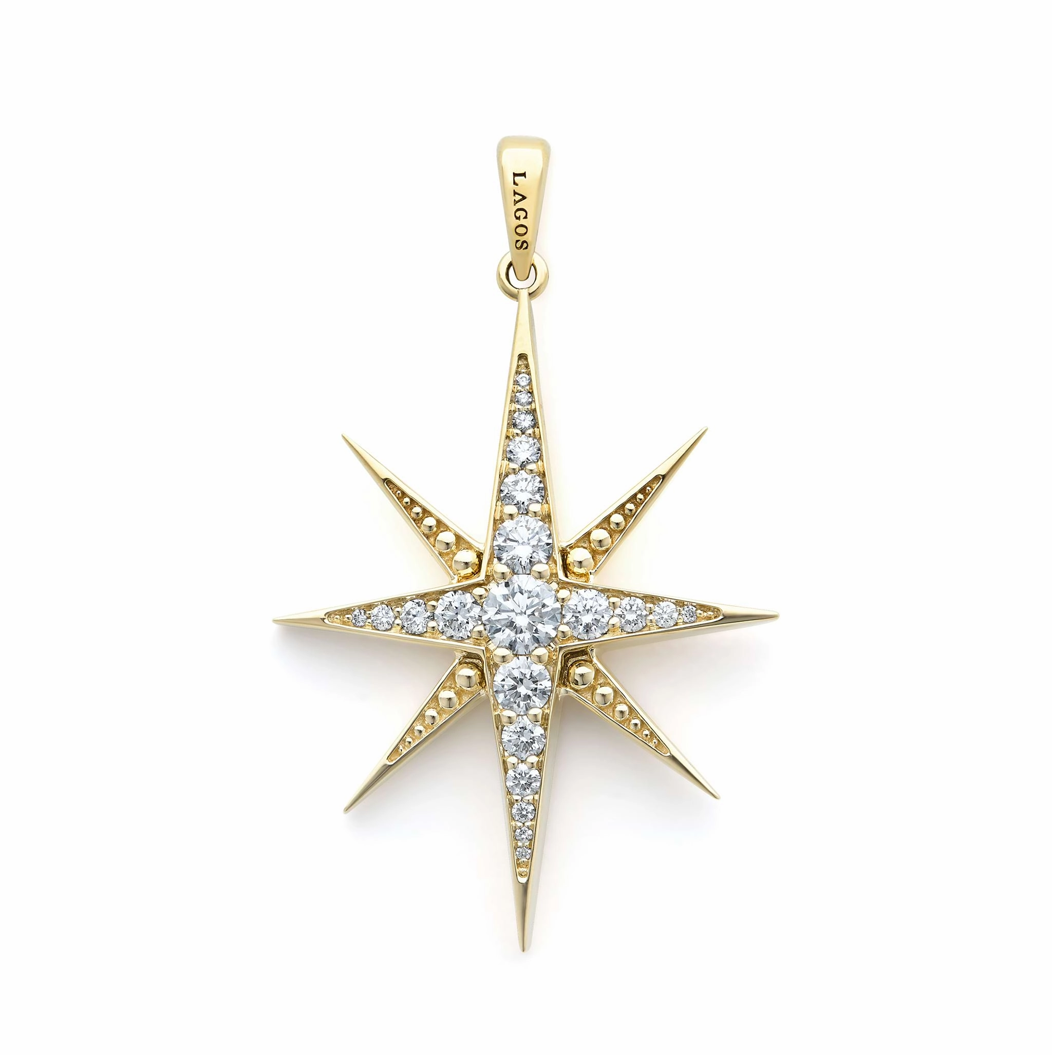 Studio 18K Gold North Star Diamond Pendant
