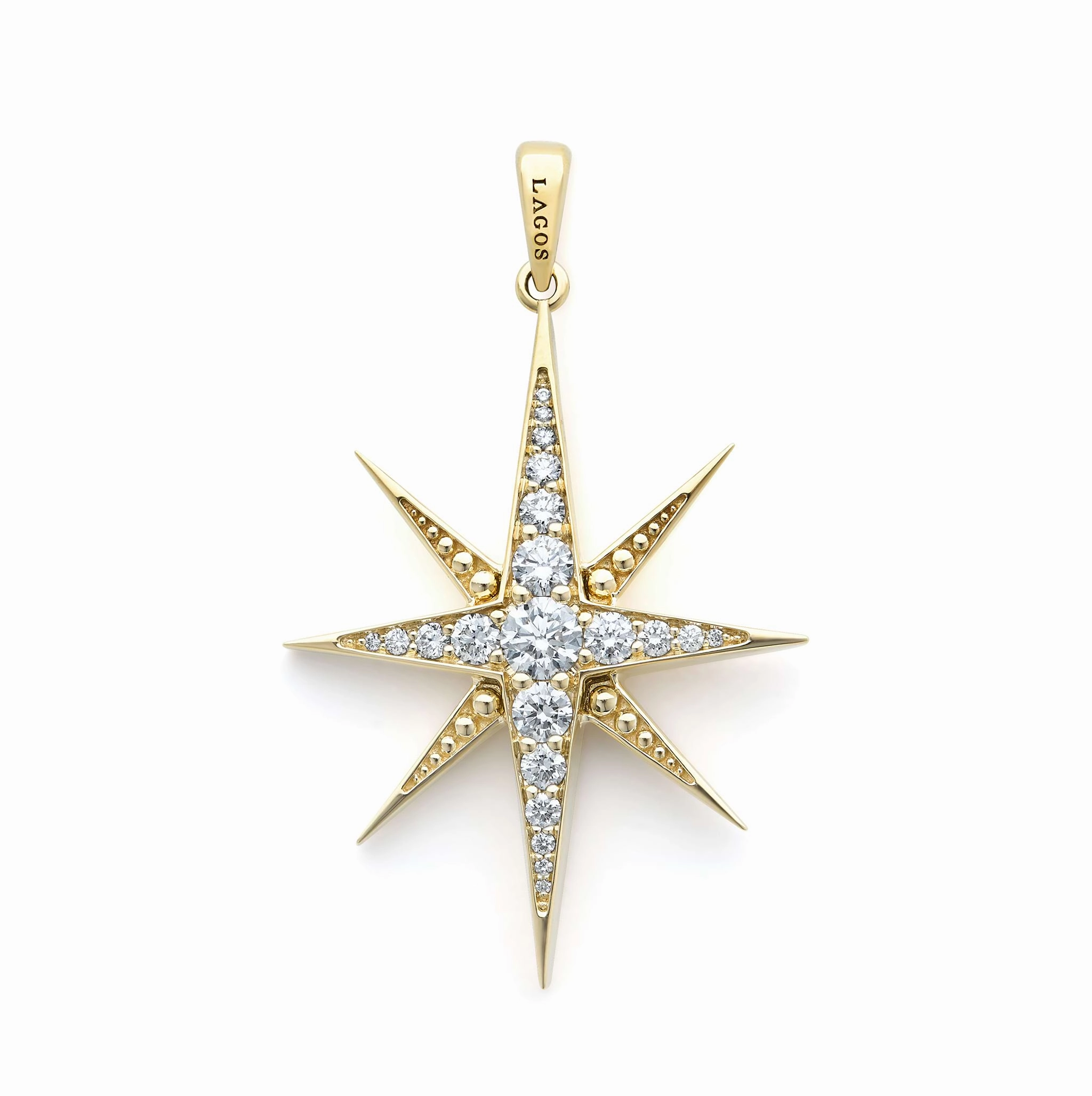 Studio 18K Gold North Star Diamond Pendant