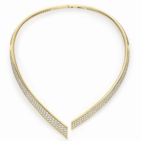 Studio 18K Gold Pave Diamond Collar Necklace