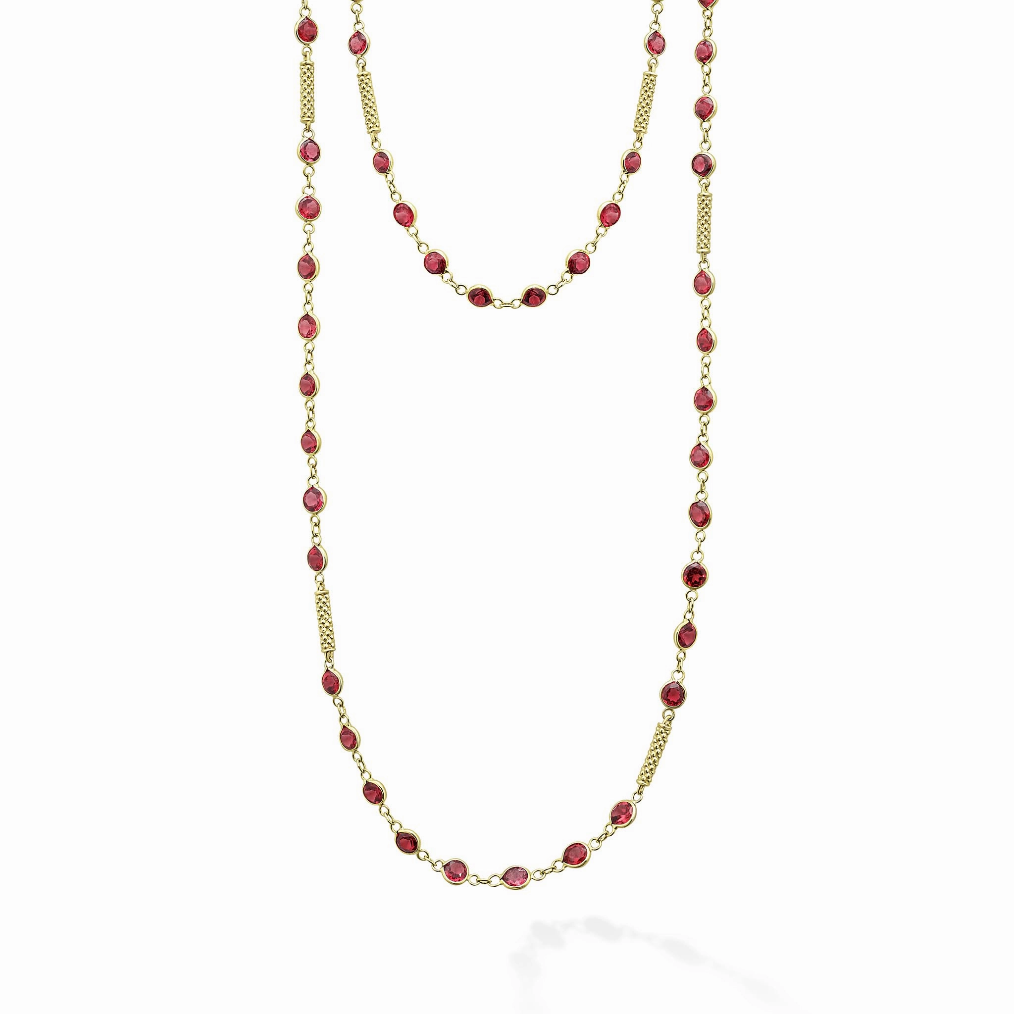 Studio 18K Gold Rhodolite Garnet Necklace