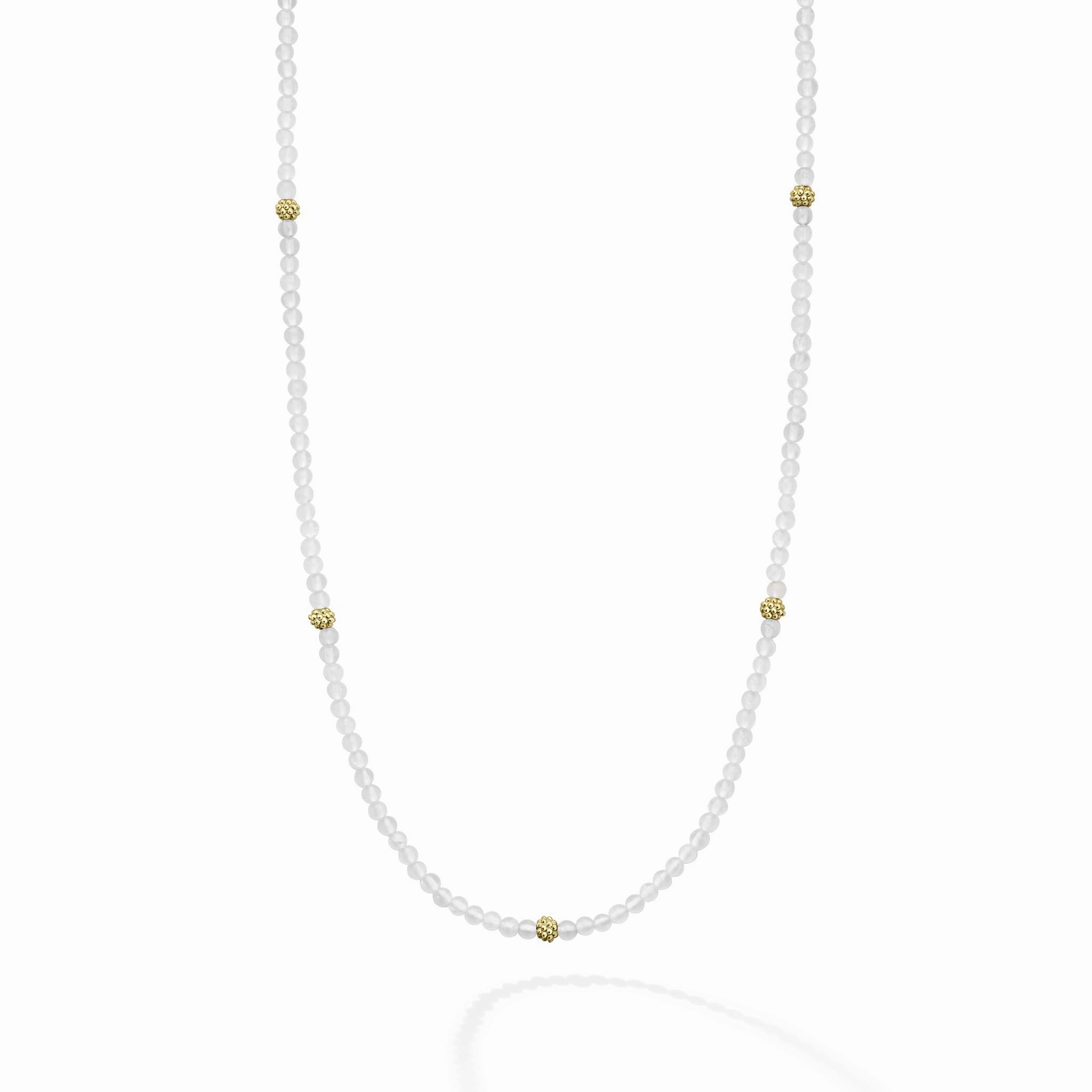 Studio 18K Gold Rose Quartz Necklace