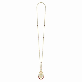 Studio 18K Gold Ruby and Diamond Chandelier Necklace