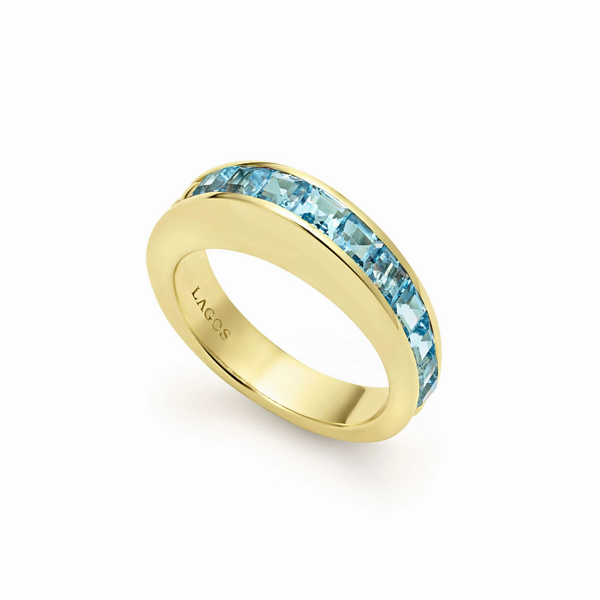 Studio 18K Gold Swiss Blue Topaz Stacking Ring