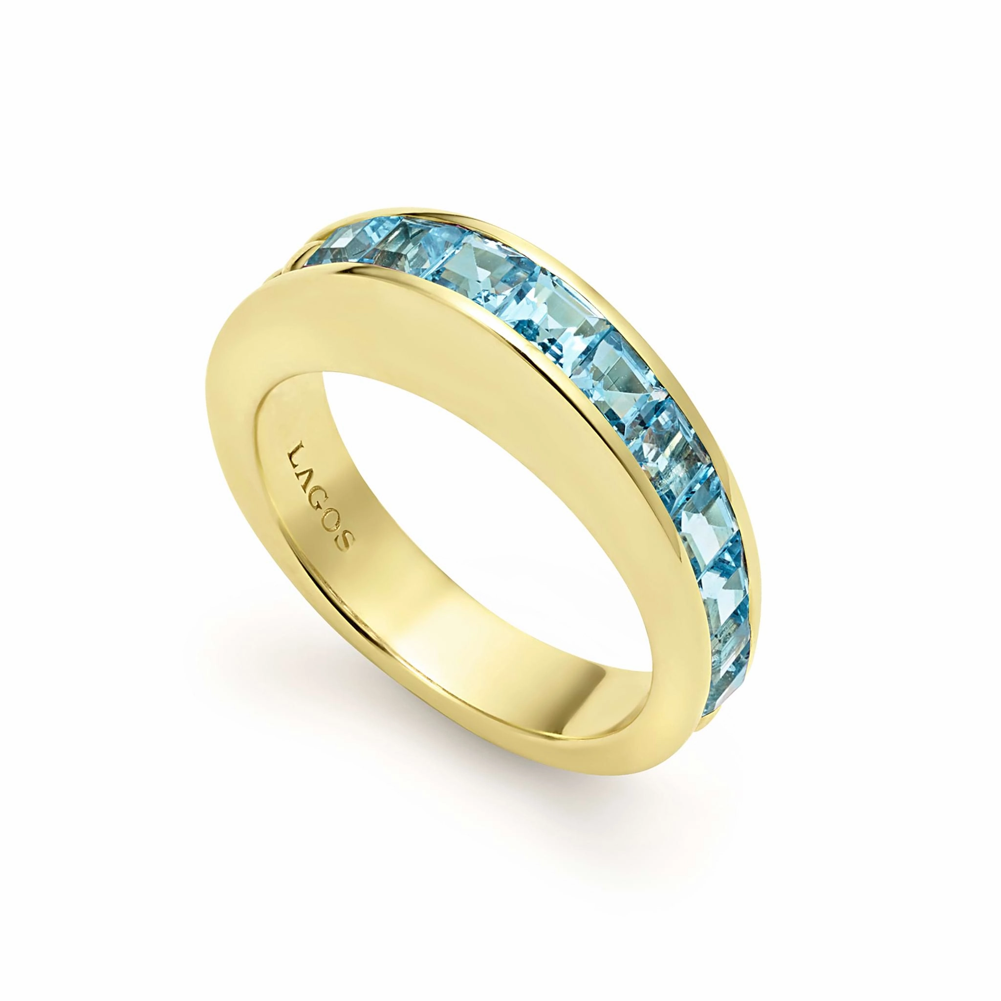 Studio 18K Gold Swiss Blue Topaz Stacking Ring