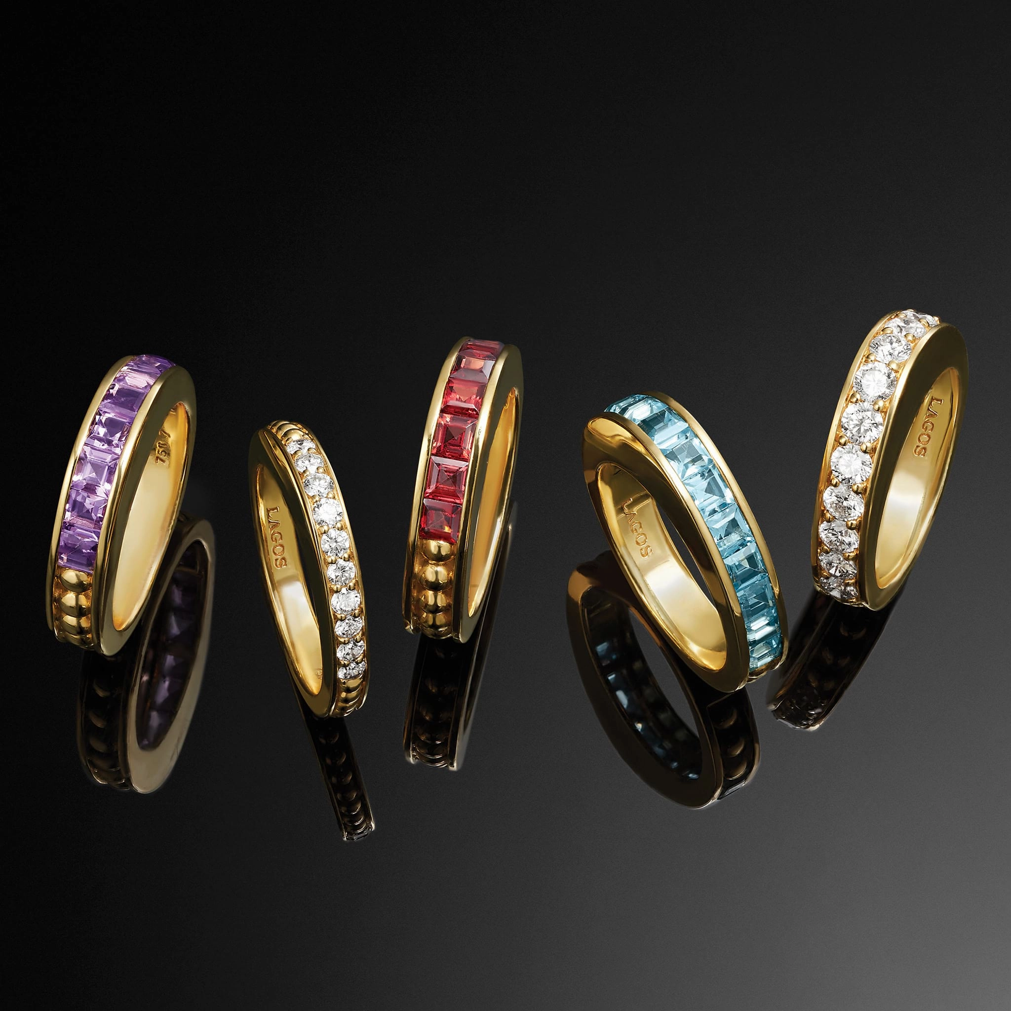 Studio 18K Gold Swiss Blue Topaz Stacking Ring