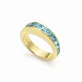 Studio 18K Gold Swiss Blue Topaz Stacking Ring