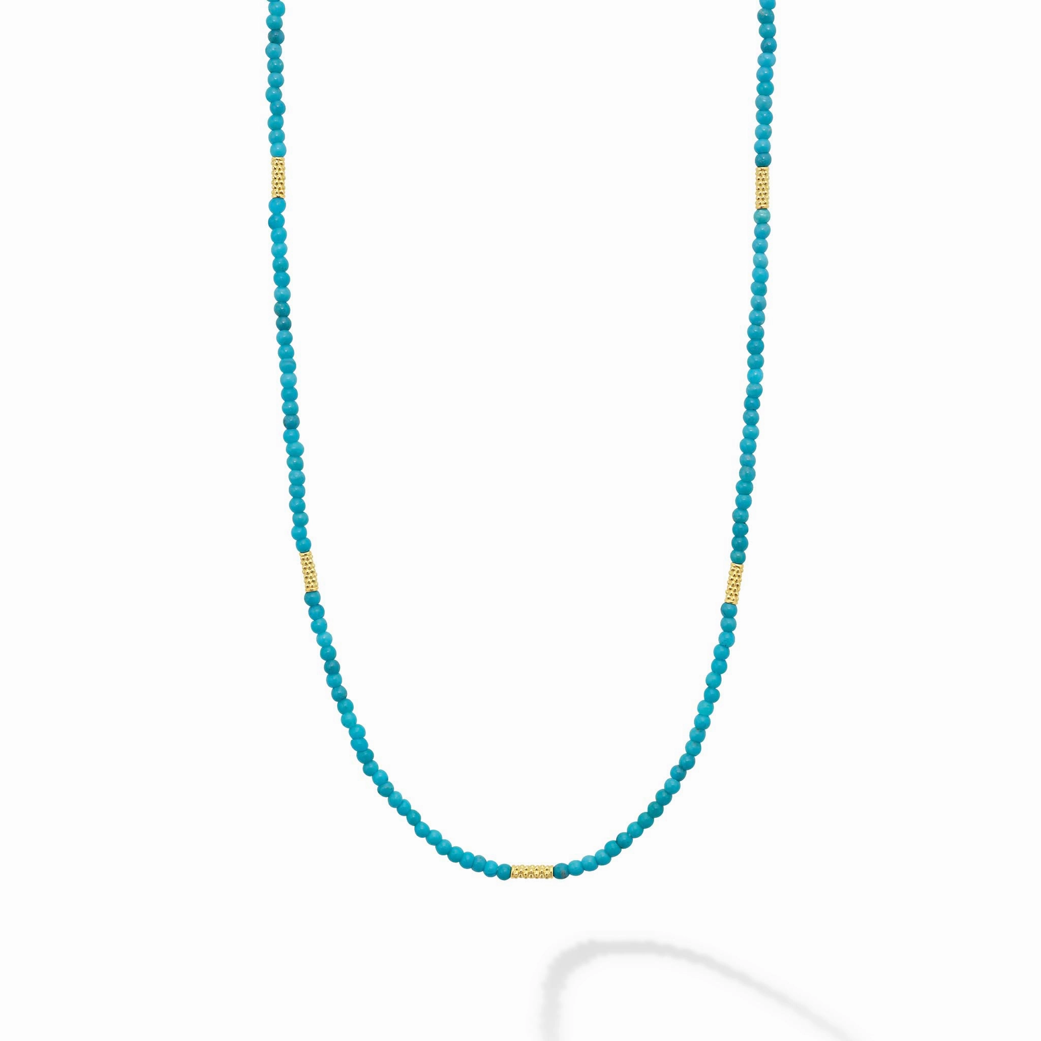 Studio 18K Gold Turquoise Seven Station Necklace