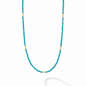 Studio 18K Gold Turquoise Seven Station Necklace