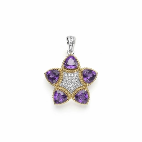 Studio Two-Tone Amethyst and Diamond Pendant