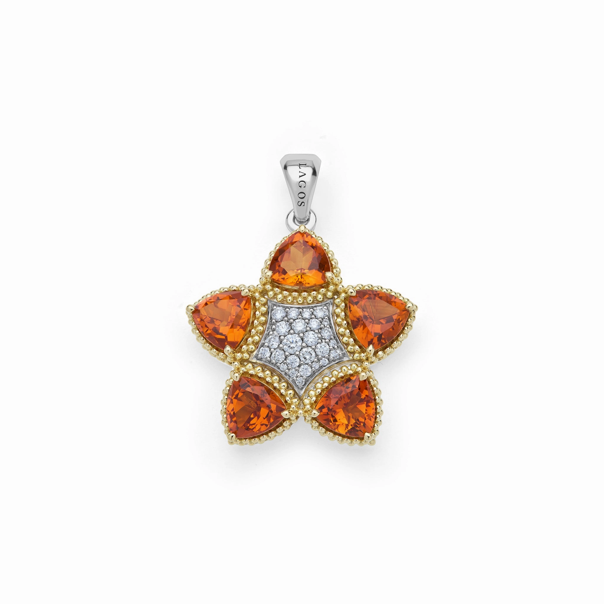 Studio Two-Tone Maderia Citrine and Diamond Pendant