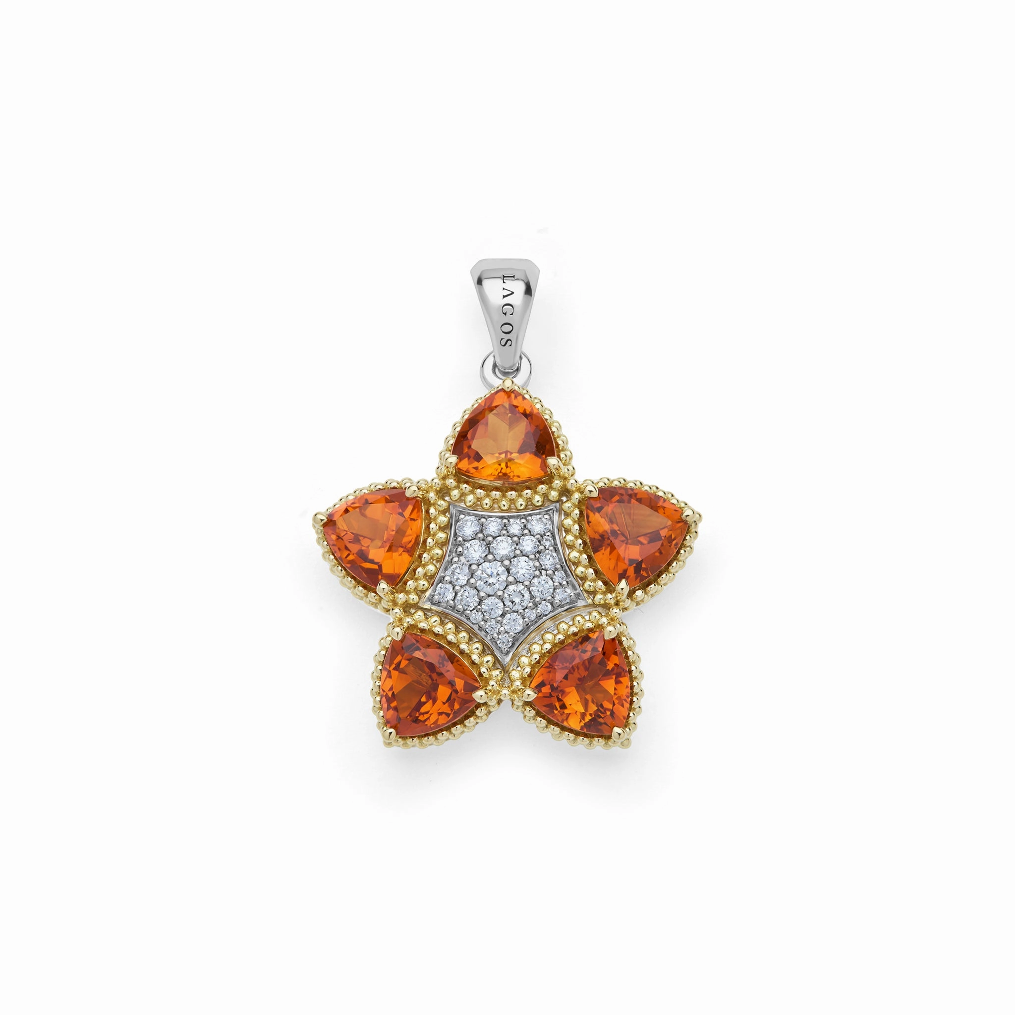 Studio Two-Tone Maderia Citrine and Diamond Pendant