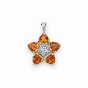 Studio Two-Tone Maderia Citrine and Diamond Pendant