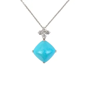 Sugarloaf Turquoise & Diamond Pendant Necklace