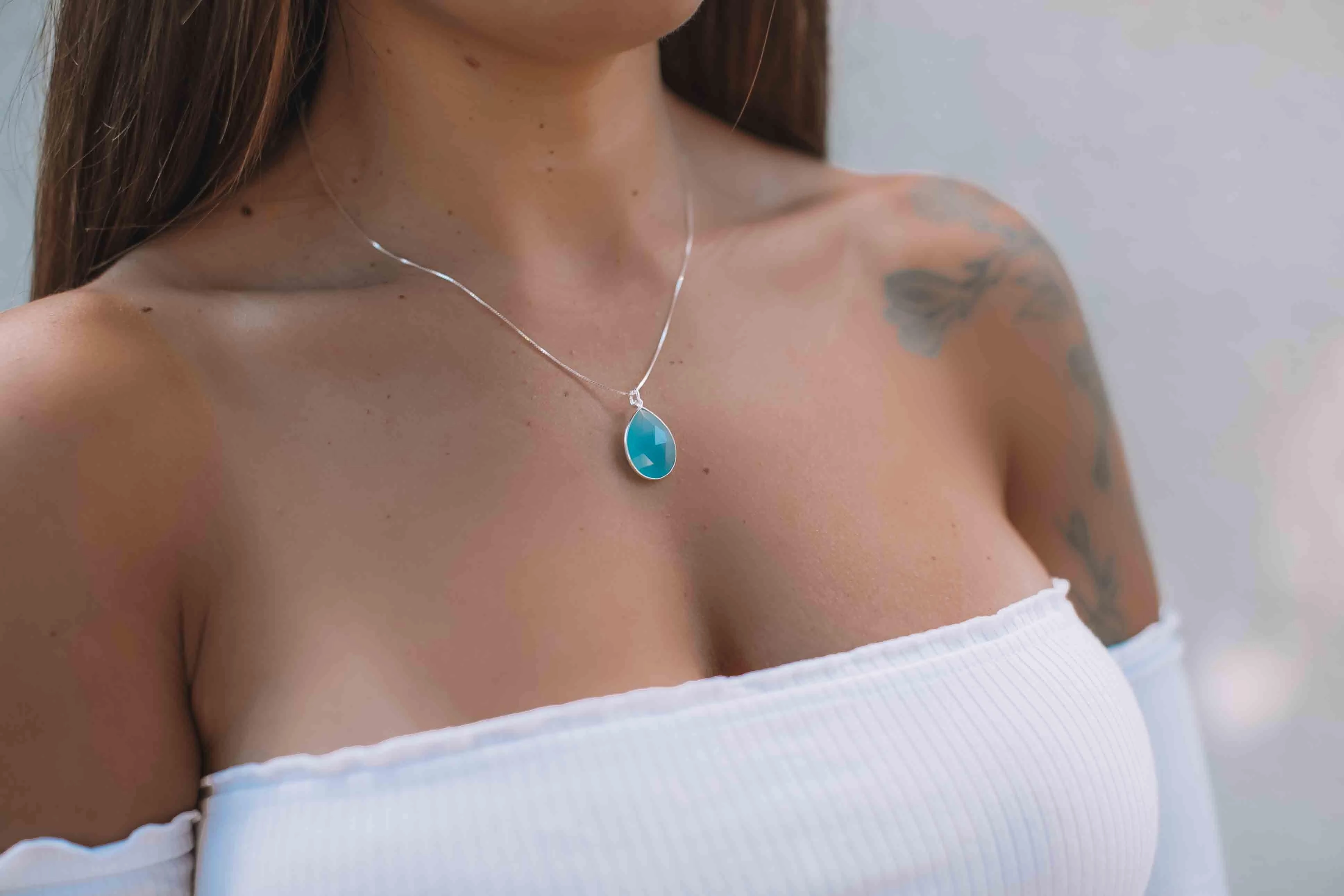 Suy Gemstone Necklace ~ Labradorite ~ Sterling Silver 925 ~MN012