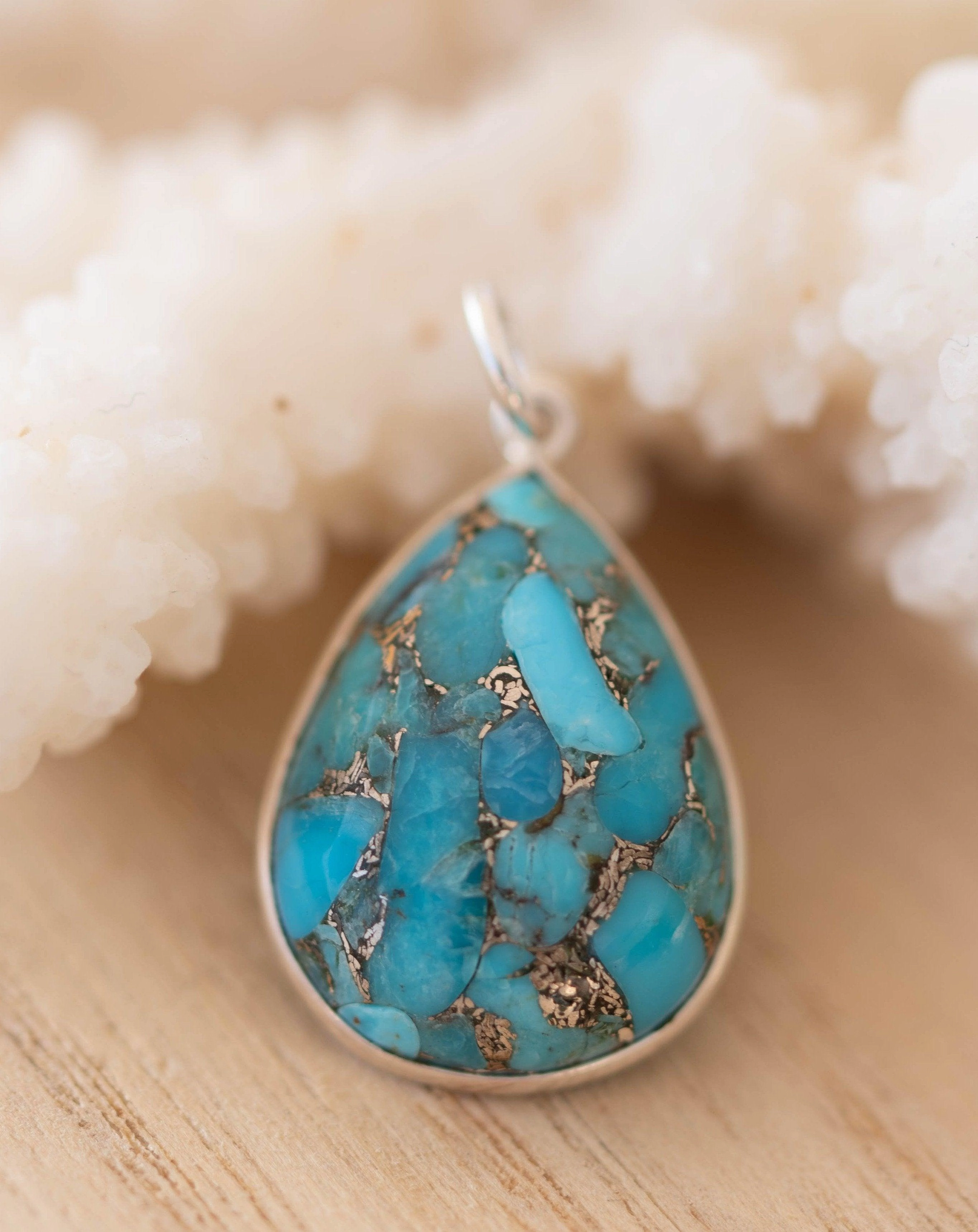 Suy Gemstone Necklace ~ Turquoise ~ Sterling Silver 925 ~MN012