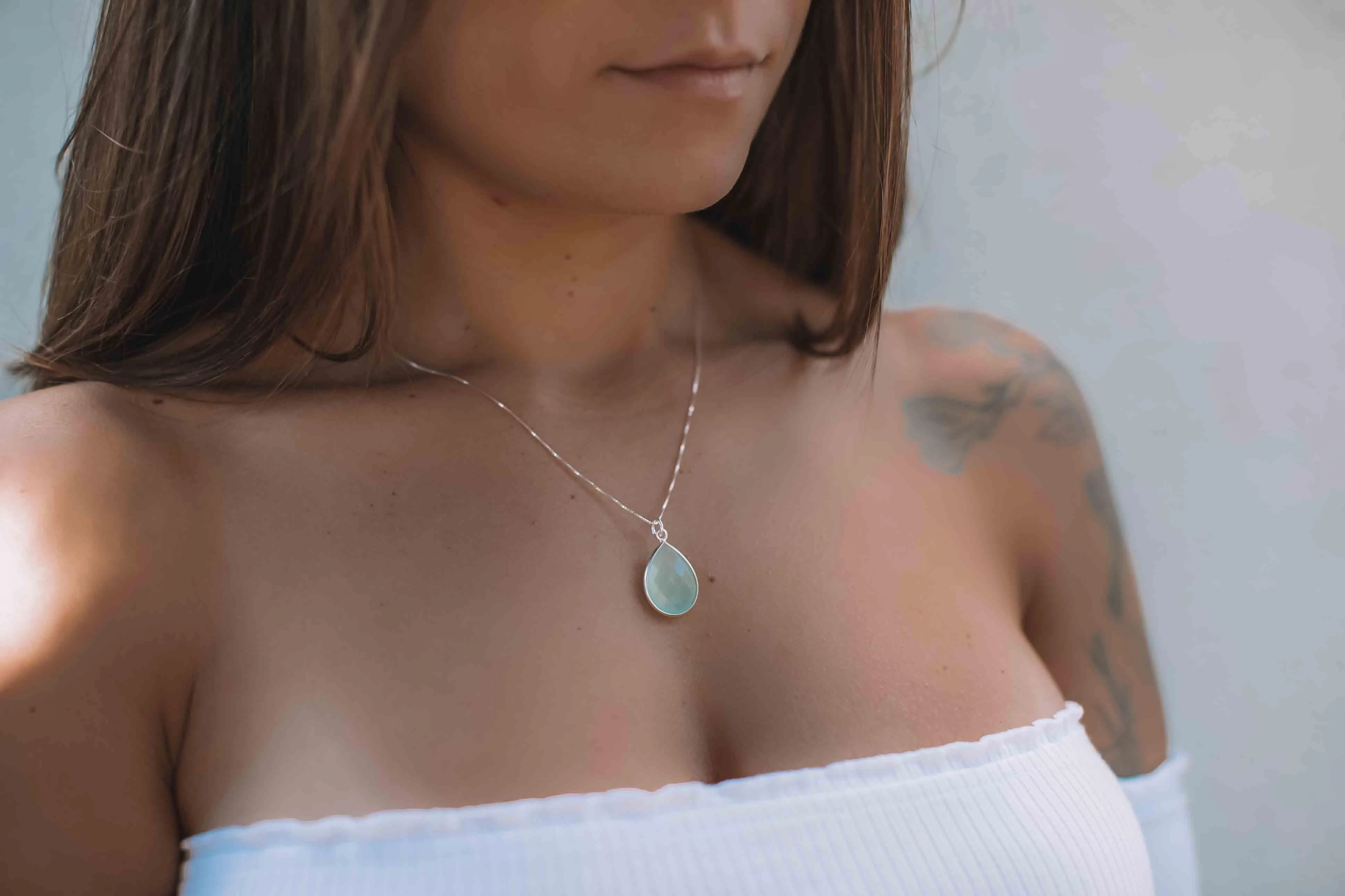 Suy Gemstone Necklace ~ Turquoise ~ Sterling Silver 925 ~MN012