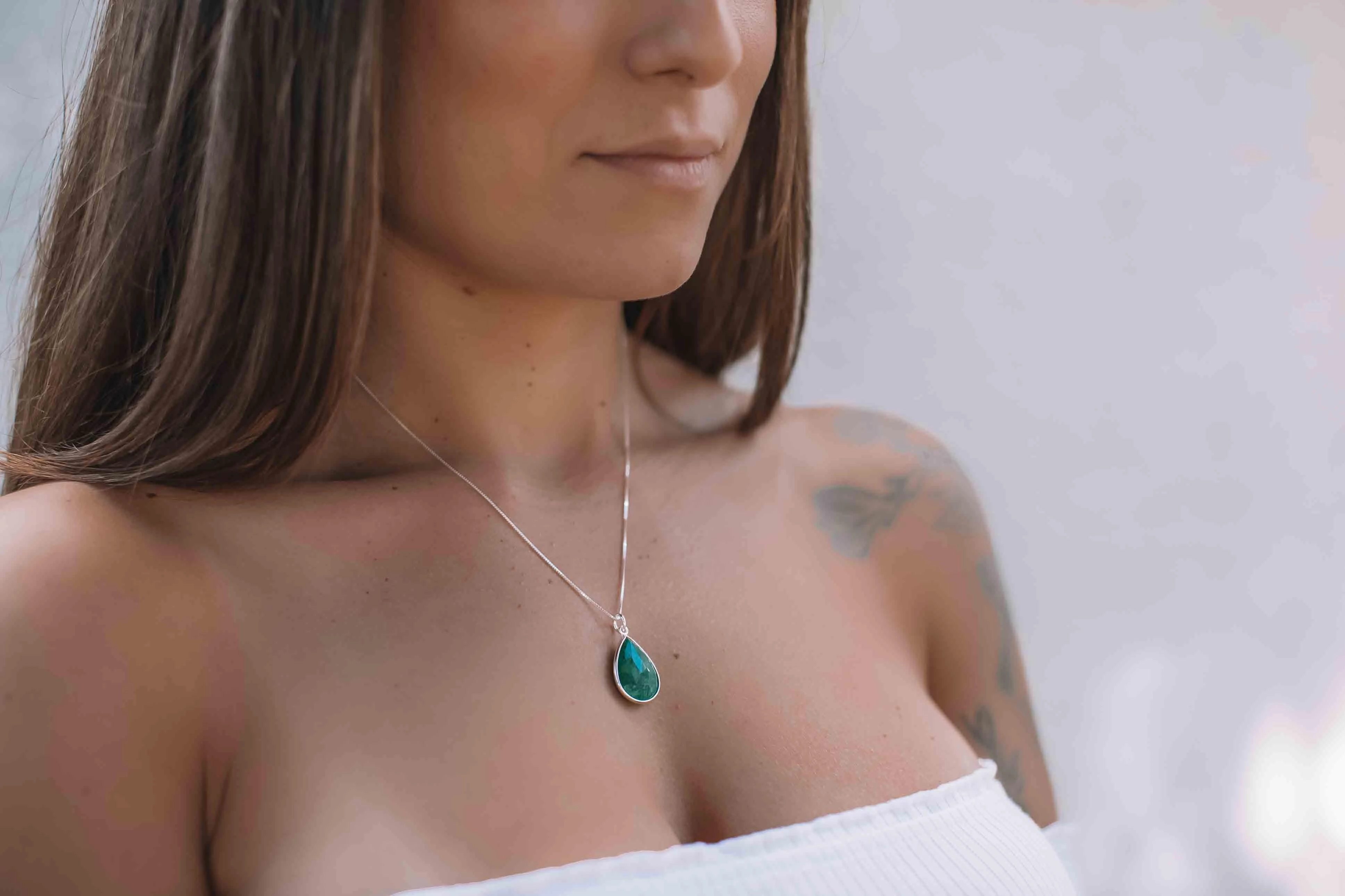 Suy Gemstone Necklace ~ Turquoise ~ Sterling Silver 925 ~MN012