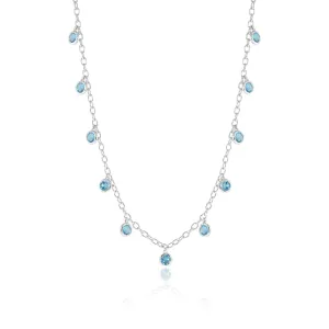 Swiss Blue Topaz Dewdrops Necklace