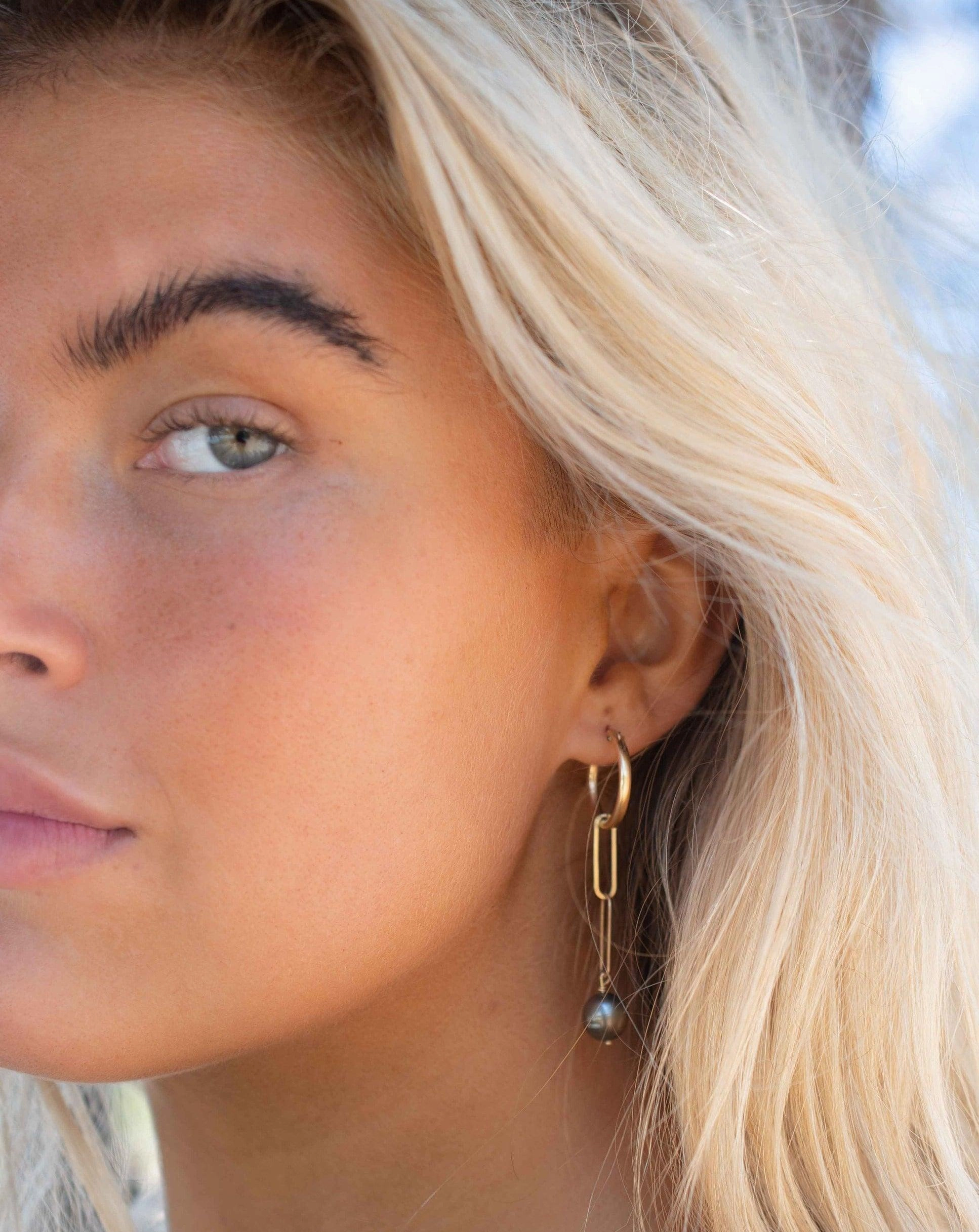 Tahitian Pearl Earrings ~ 14k Gold Filled, Rose Gold Filled or Sterling Silver 925 ~ ME220