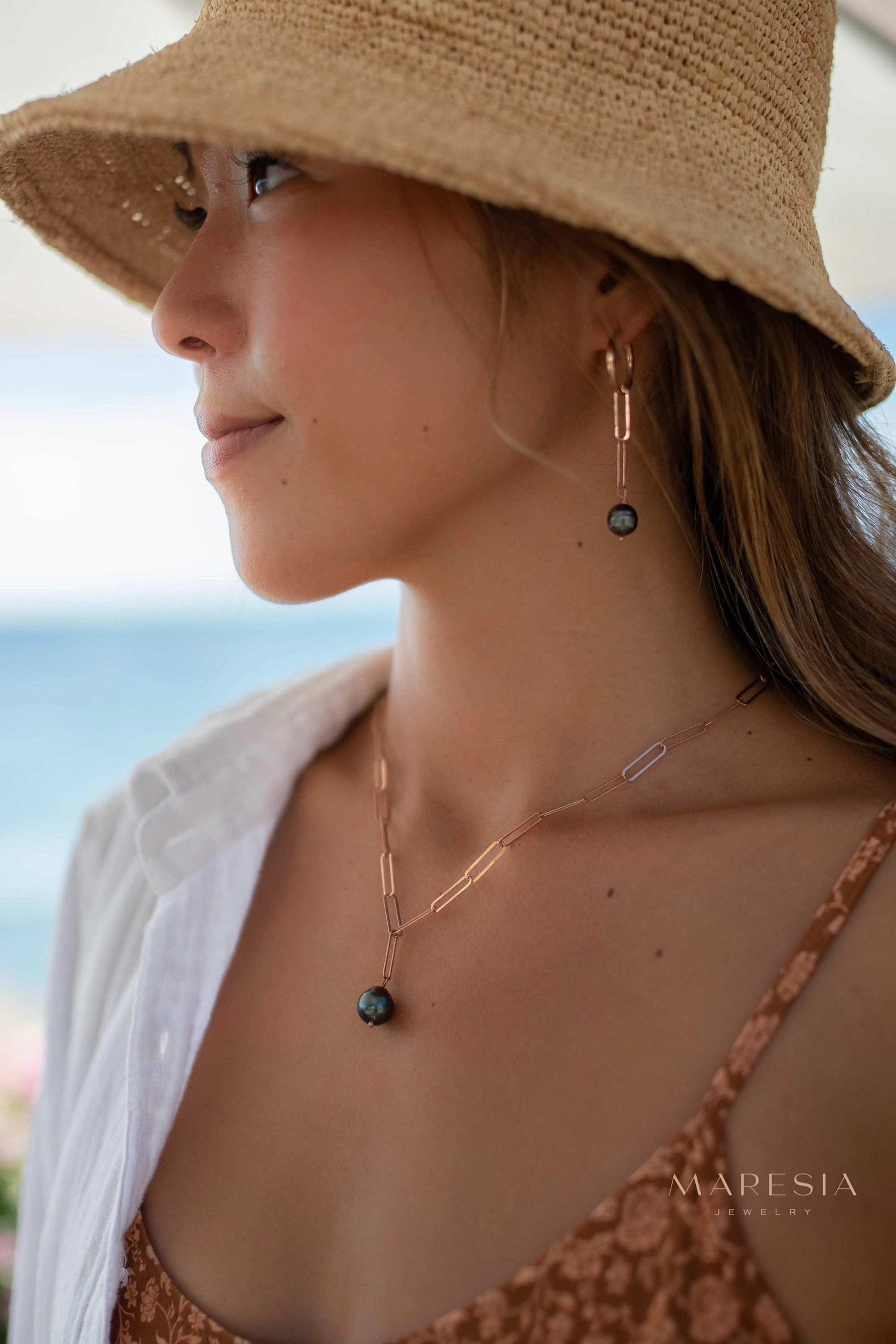 Tahitian Pearl Earrings ~ 14k Gold Filled, Rose Gold Filled or Sterling Silver 925 ~ ME220