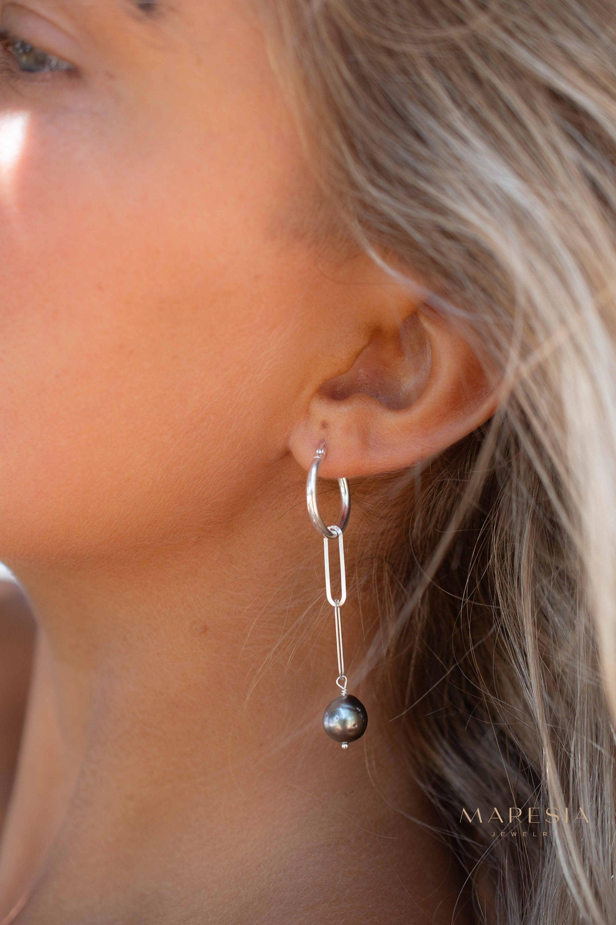 Tahitian Pearl Earrings ~ 14k Gold Filled, Rose Gold Filled or Sterling Silver 925 ~ ME220